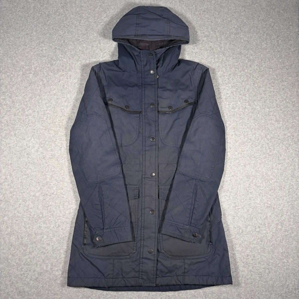 Cotopaxi Bengal Waxed Canvas Jacket Women's Small Quilted Parka Navy Polartec